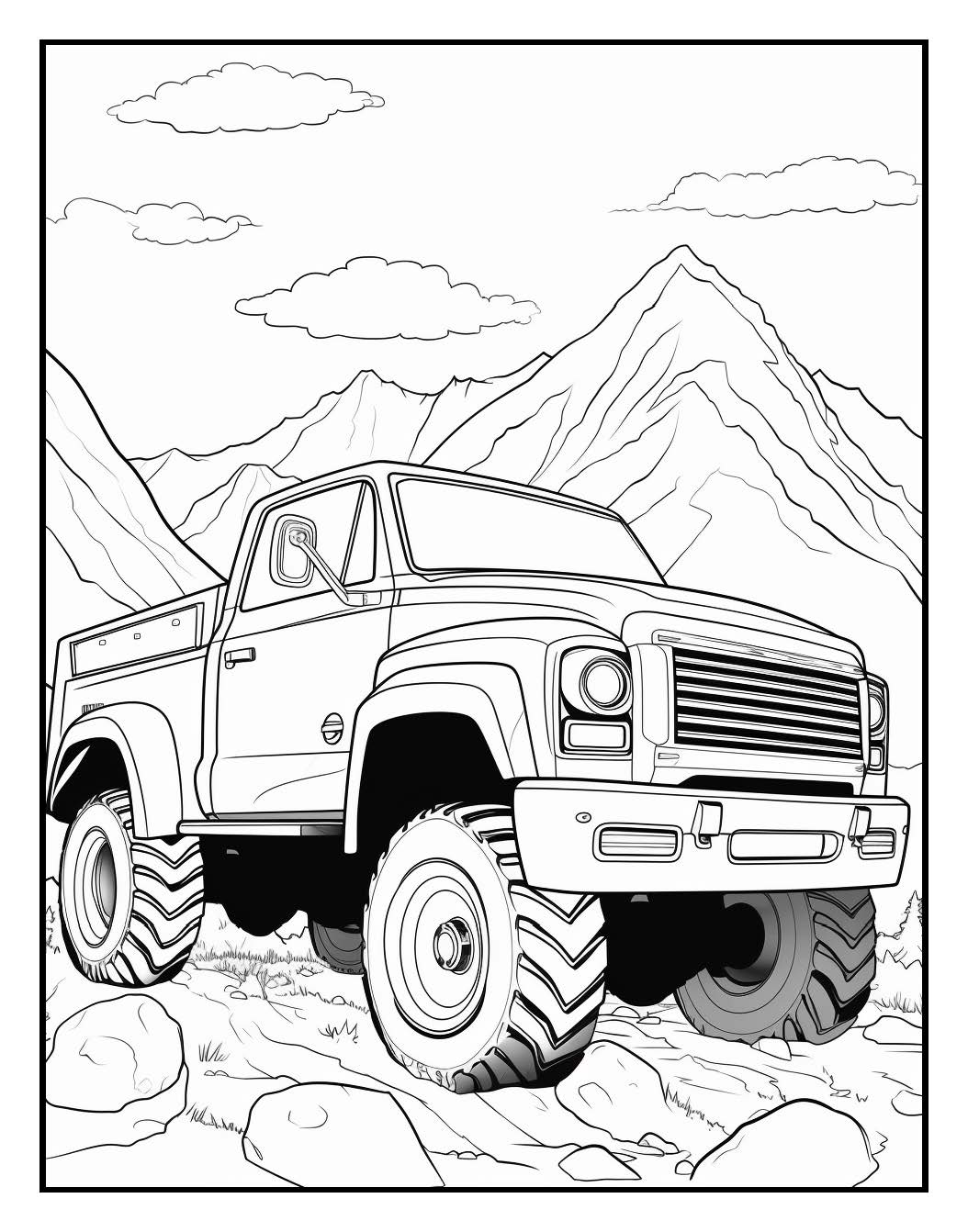 120 Monster truck Coloring Pages For Kids Volume
