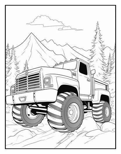 120 Monster truck Coloring Pages For Kids Volume