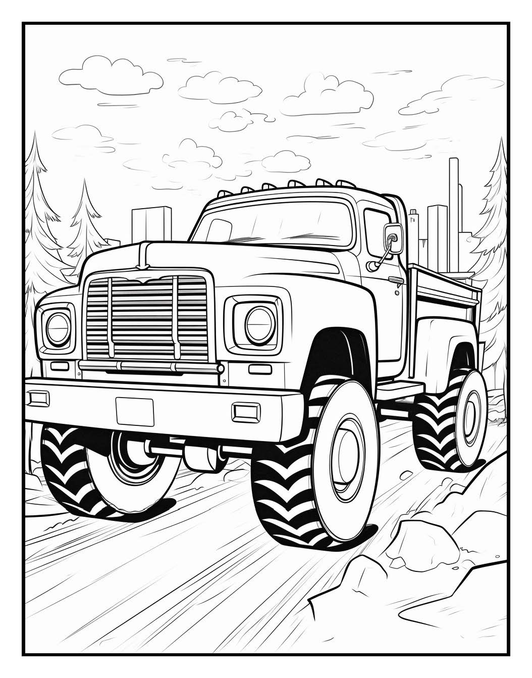 120 Monster truck Coloring Pages For Kids Volume