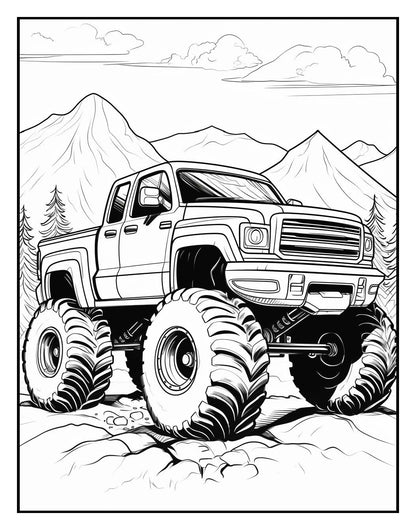 120 Monster truck Coloring Pages For Kids Volume