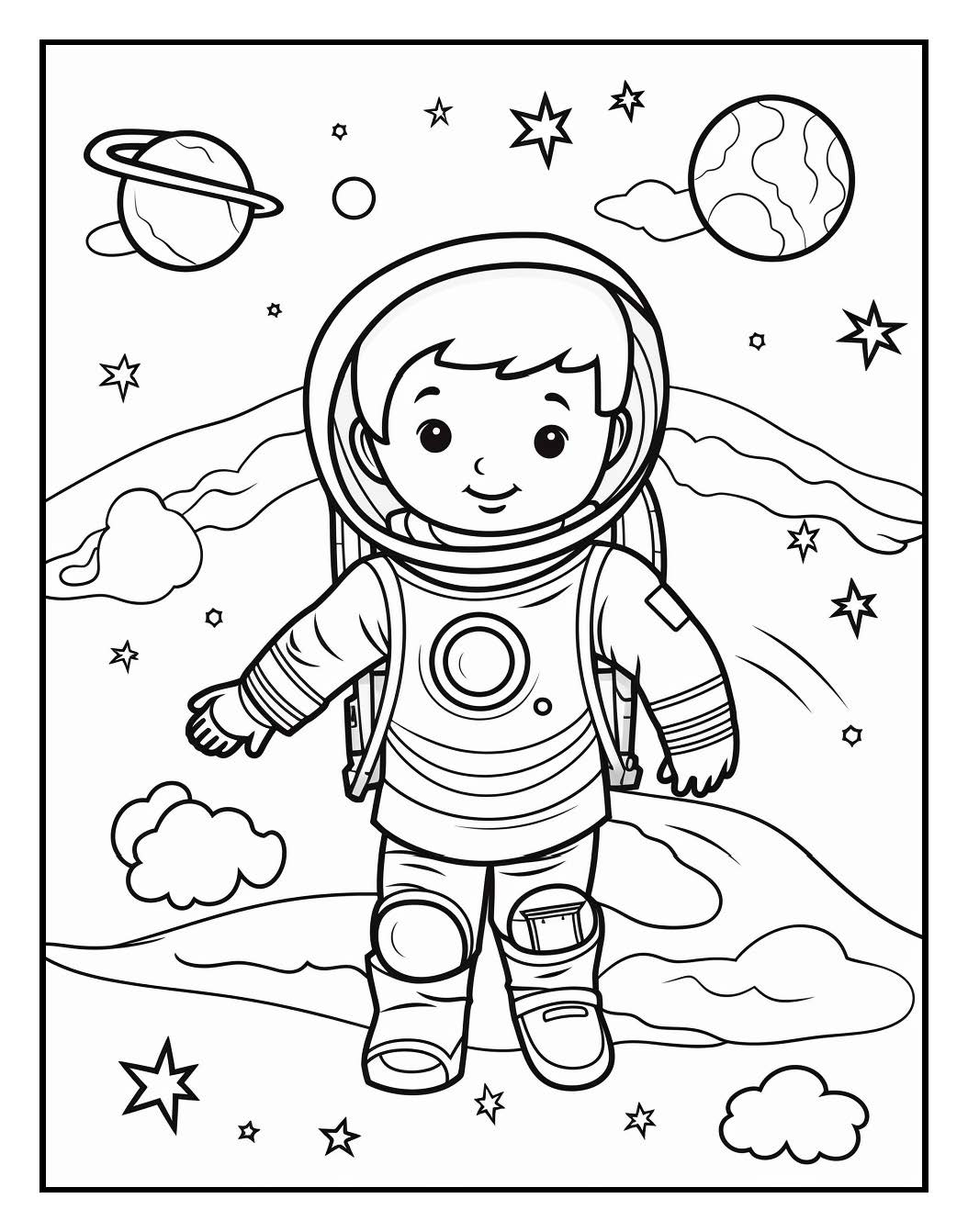 155 Space Coloring Pages For Kids Volume