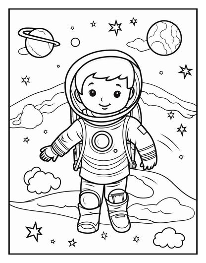 155 Space Coloring Pages For Kids Volume