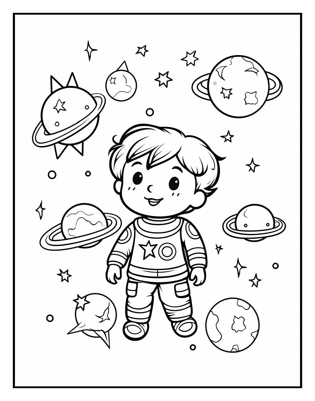 155 Space Coloring Pages For Kids Volume