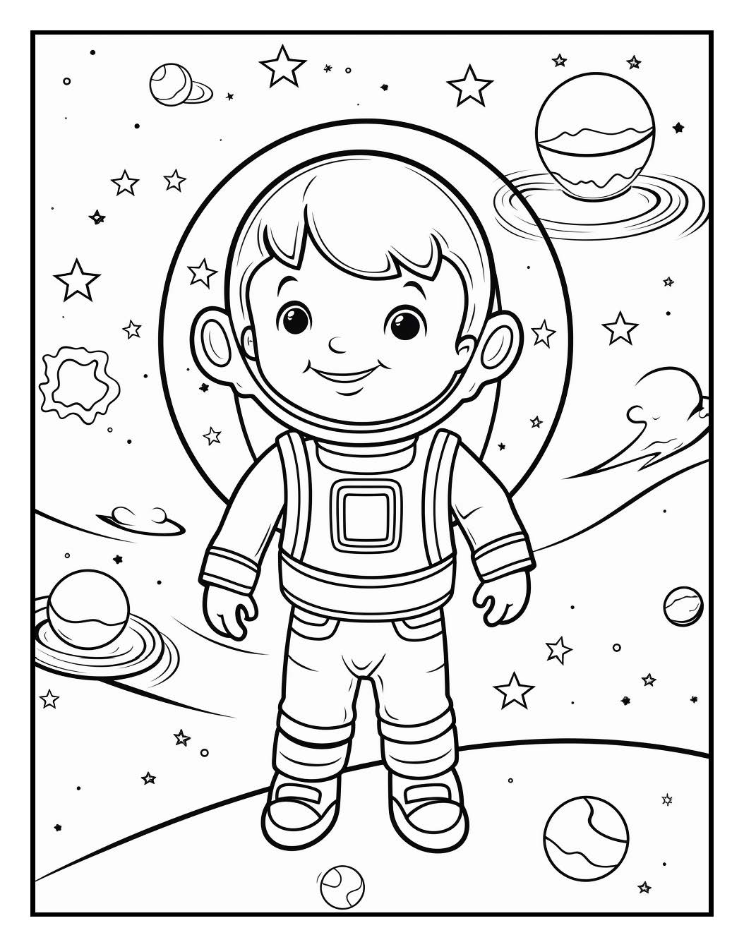 155 Space Coloring Pages For Kids Volume